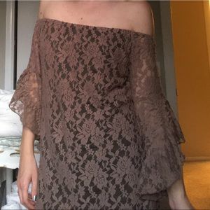 Lacy brown dress